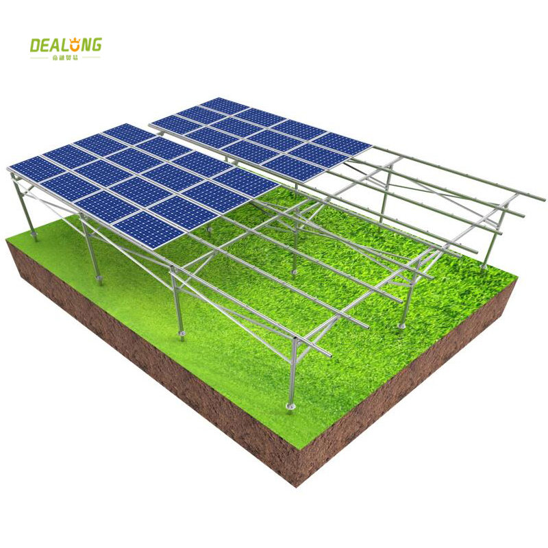 Hệ thống lắp đặt năng lượng mặt trời trang trại nhôm mặt đất phẳng
