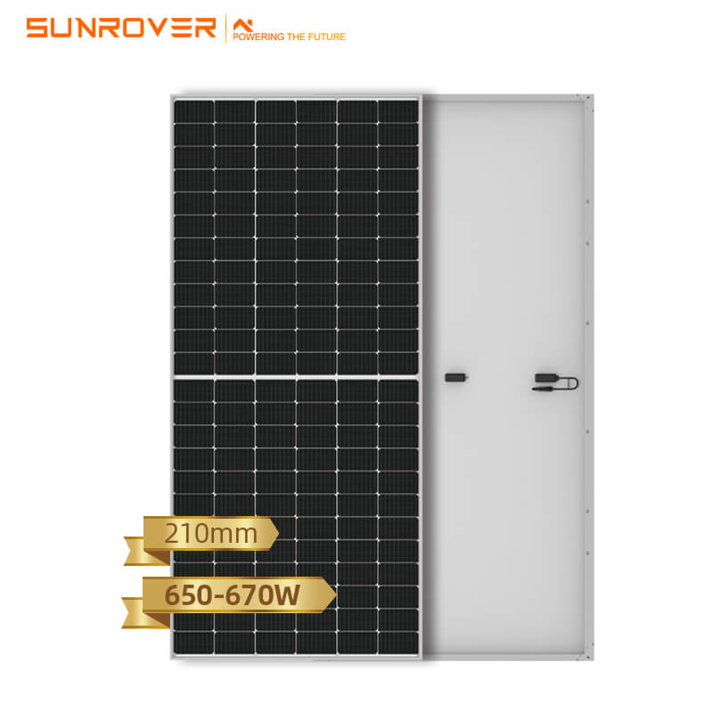 Tấm pin mặt trời mono 650W 655W 660W 665W 670W Tấm pin năng lượng mặt trời cho gia đình
