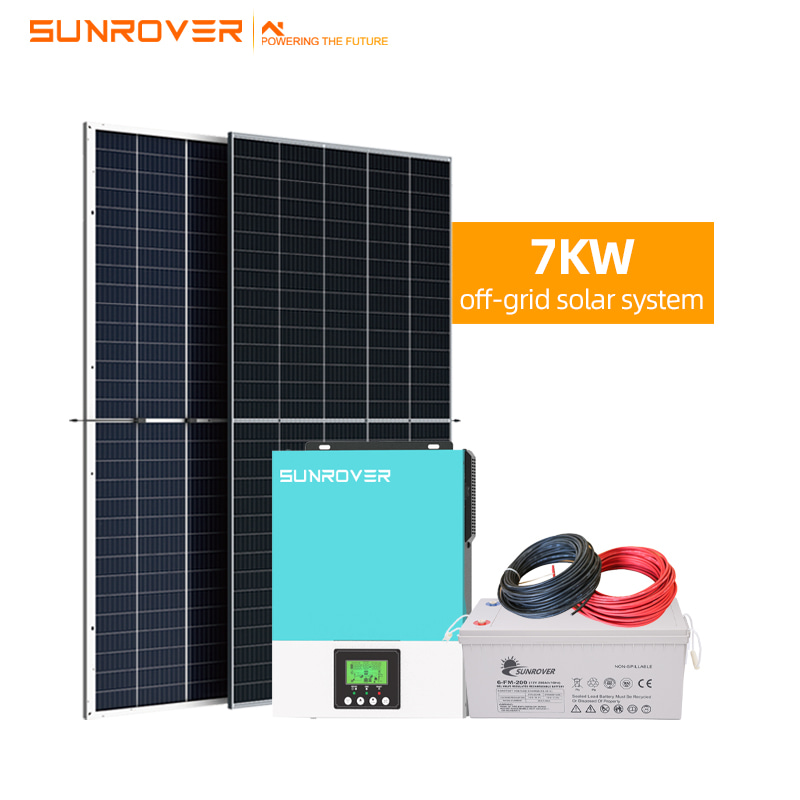 Hoàn thành đầy đủ Bảng điều khiển năng lượng mặt trời 7KW Tắt Hệ thống lưới hoàn chỉnh
