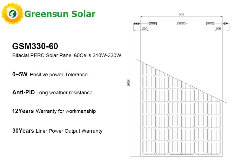 Mô-đun pv PERC hai chiều 60 ô