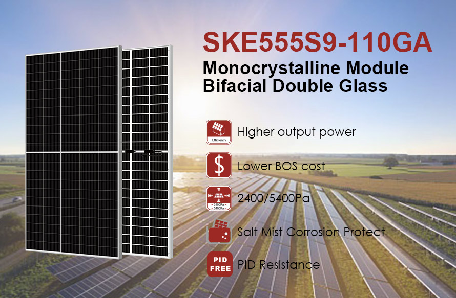 210mm 555W bifacial module