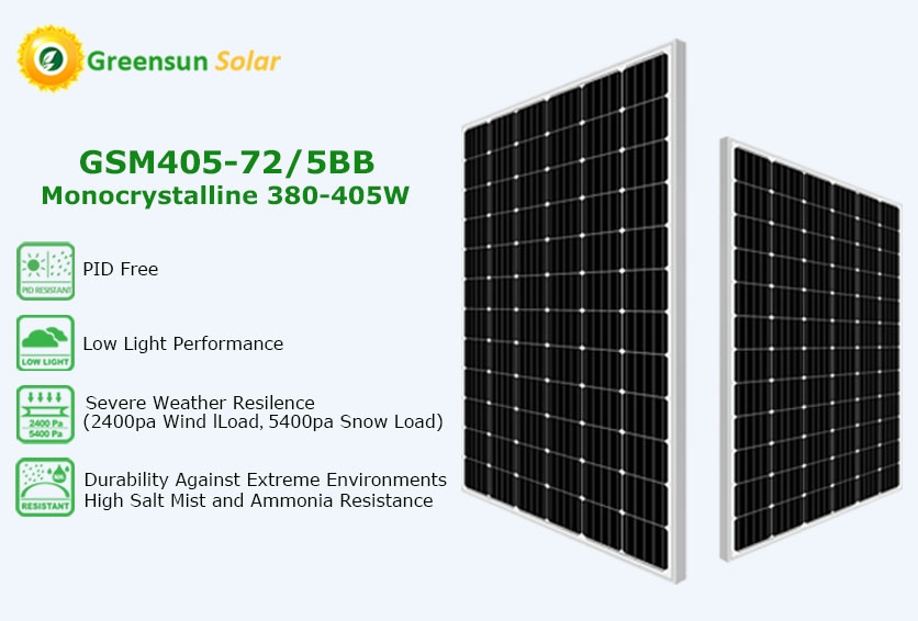 bảng điều khiển năng lượng mặt trời perc 3805w 405w