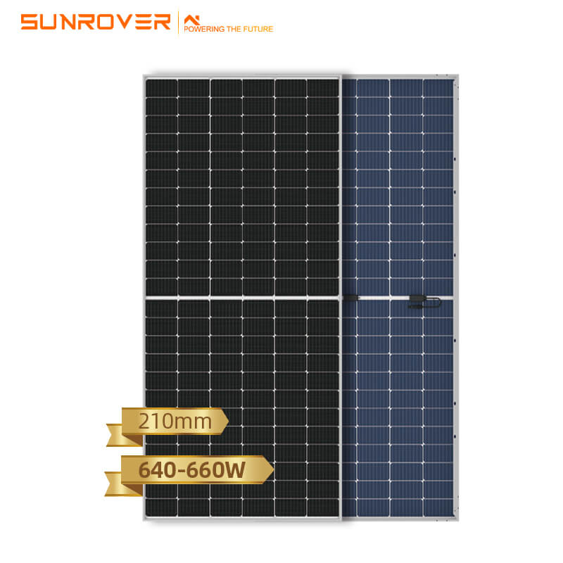 Mô-đun hai mặt đơn sắc 640W 645W 650W 655W 660W tấm mái năng lượng mặt trời
