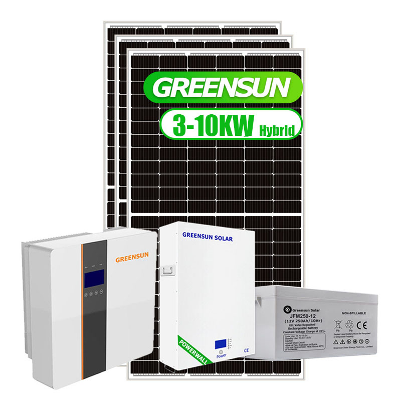 Hệ thống bảng điều khiển năng lượng mặt trời lai một pha 5kw 6kw cho gia đình với pin lithium
