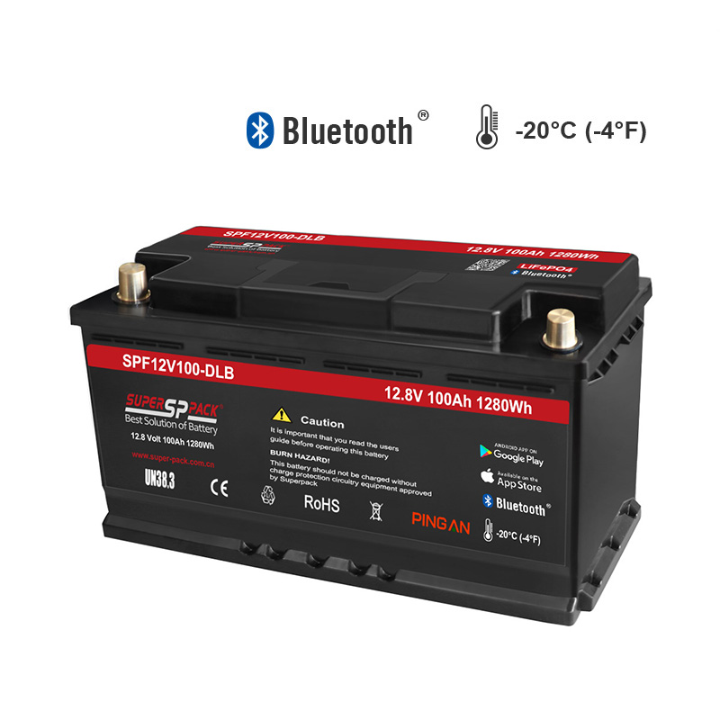 Sạc nhiệt độ thấp 12V100Ah LiFePO4 cộng với Bluetooth