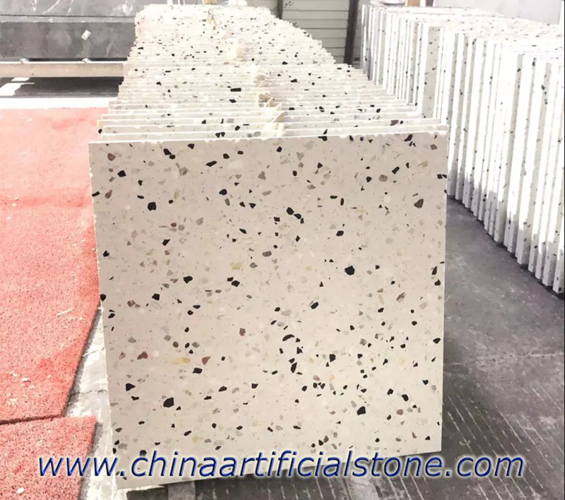 Gạch lát nền Terrazzo màu trắng đúc sẵn