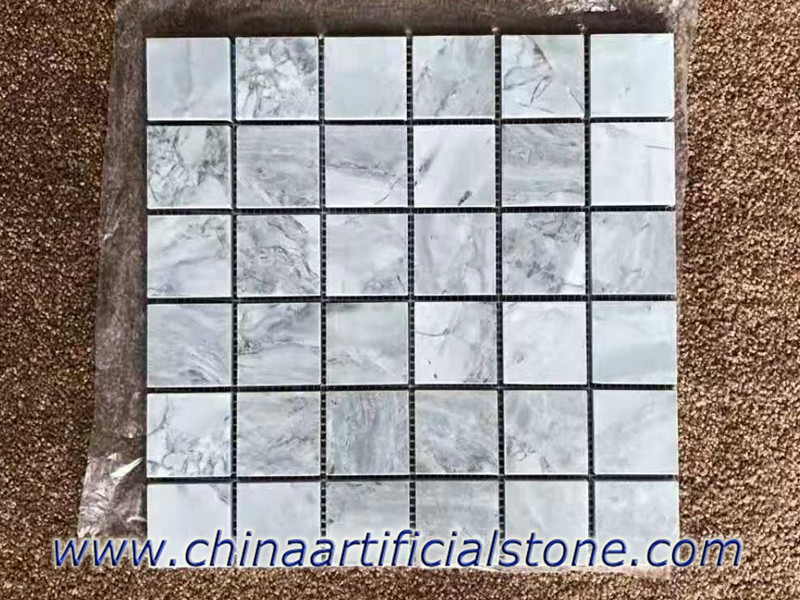 Gạch Mosaics hình vuông Dolomite siêu trắng