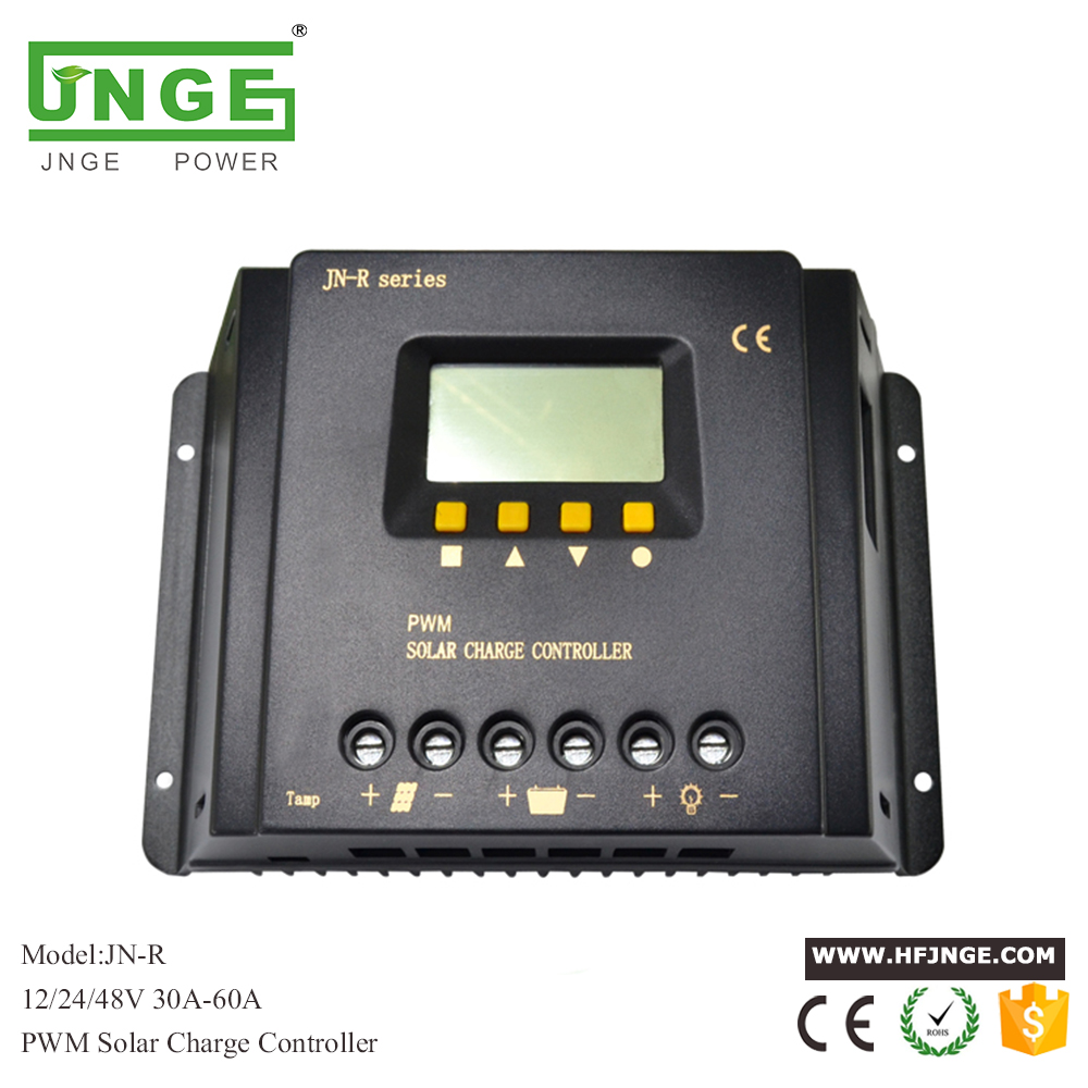 JN-R Series 30amp 40amp 50amp 60amp 12v 24v 48v Bộ điều khiển sạc năng lượng mặt trời tự động Hiển thị màn hình LCD
