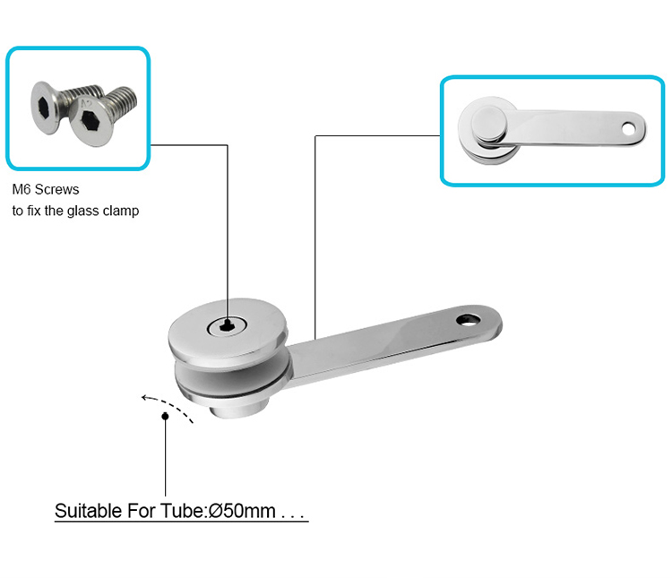 304 316 Phụ kiện lan can Kính kẹp