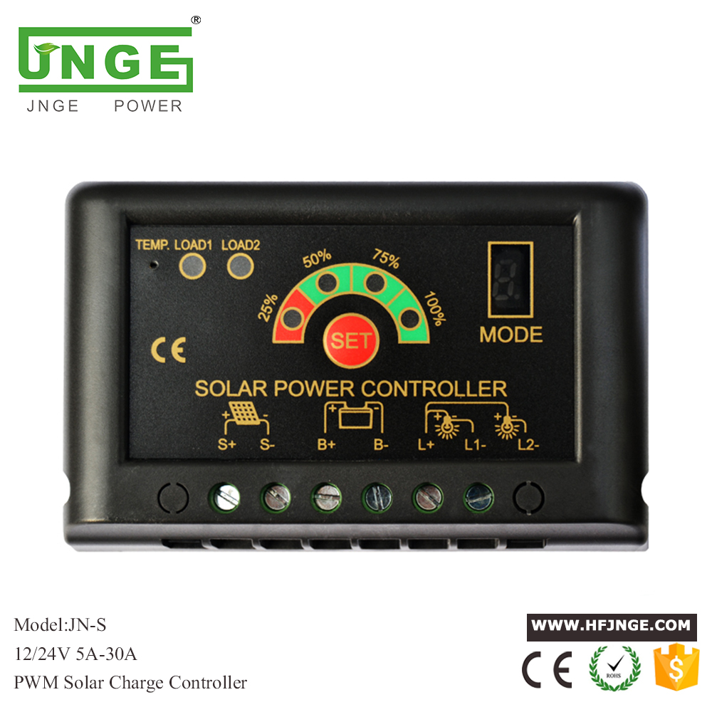 JN-S 12V 24V 5A 10A 15A 20A 30A IP56 Bộ điều khiển năng lượng mặt trời nhỏ tự động với pin điện áp định mức tự động
