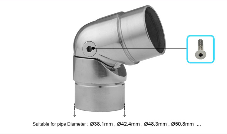 khuỷu tay bằng thép không gỉ có thể điều chỉnh