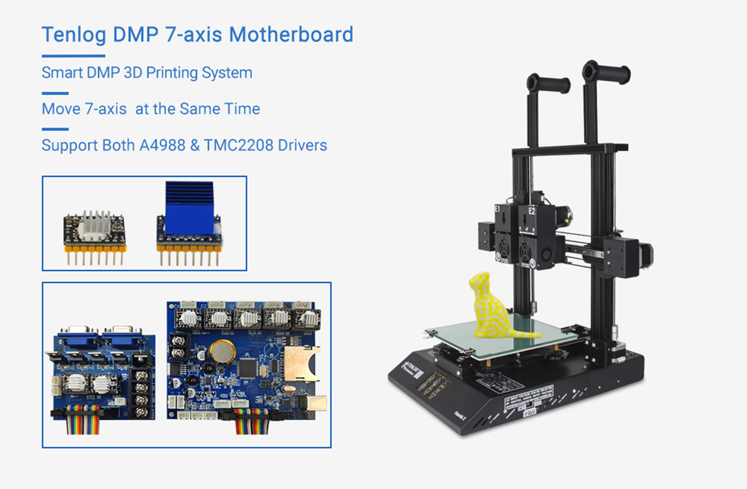 TENLOG Hands 2 Máy in 3D DMP Bo mạch chủ 7 trục