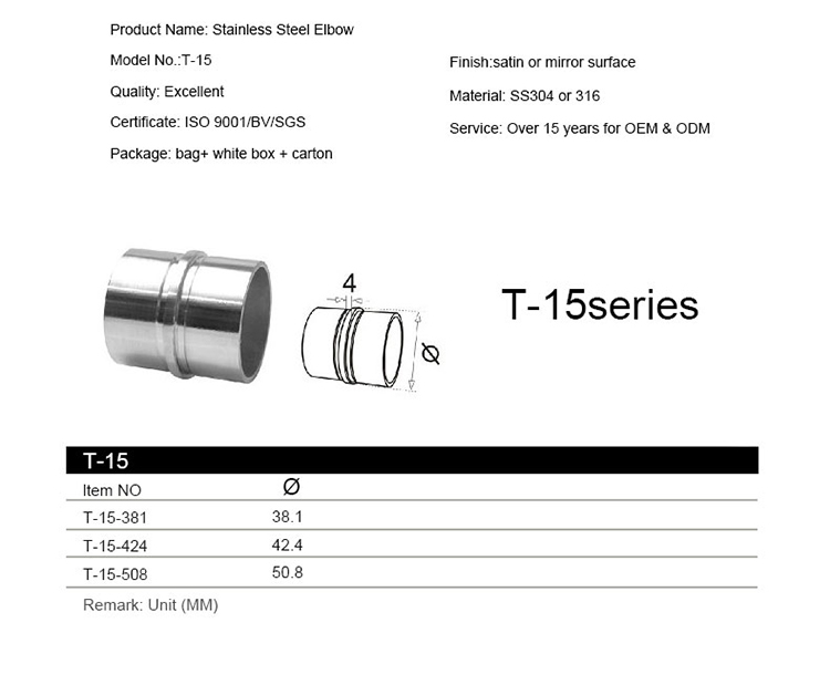 316L khớp nối thép không gỉ 180 độ khuỷu tay