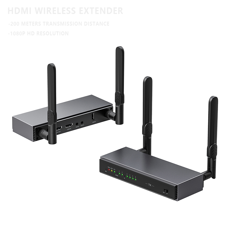 KVM Switch 1Gbit / 200Meter Wireless HDMI Video Transmitter and Receiver Box Hộp truyền đồ thị video Hỗ trợ RAM 1080P @ 60hz
