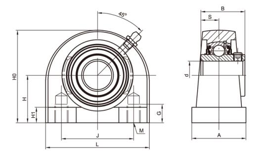 Gối khối đế có nắp đậy UCTB210