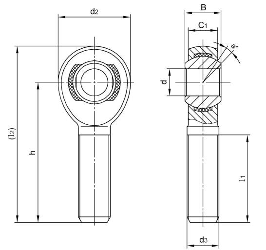 NEXM10 Đầu thanh hình cầu bằng nhựa