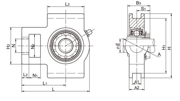 UKT206 Take Up Đơn vị bạc đạn