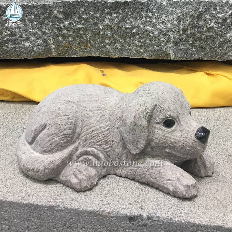 Granite Garden trang trí Động vật Con chó con Khắc
