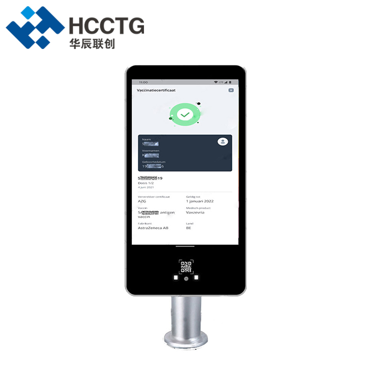 Kiểm soát truy cập đầu cuối quét mã sức khỏe Bluetooth 8 inch HS-610
