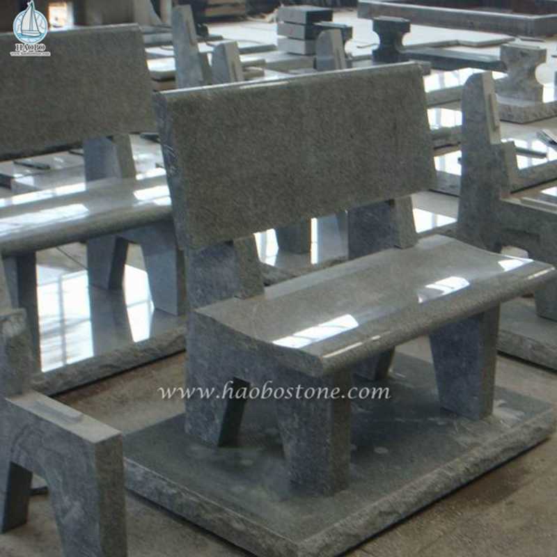Băng ghế dự bị tượng đài tang lễ thiết kế đơn giản bằng đá granit màu xám
