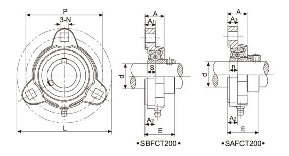 Vòng bi gắn mặt bích SBFCT210