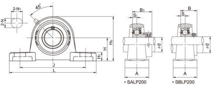 Vật liệu vòng bi Unis SALP206