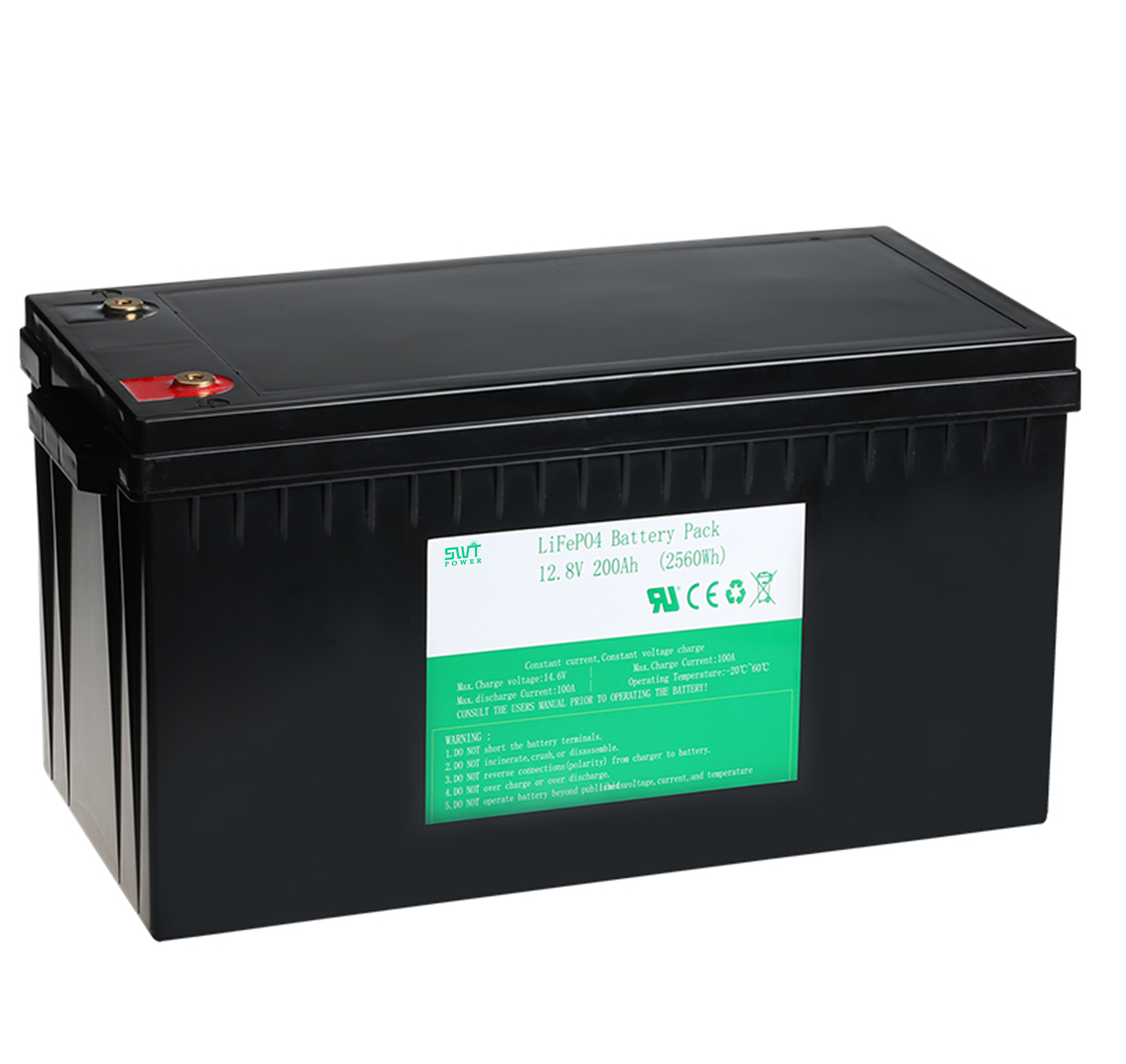 Hệ thống lưu trữ pin lithium iron 12V 100AH ​​Deep Cylce LiFePO4
