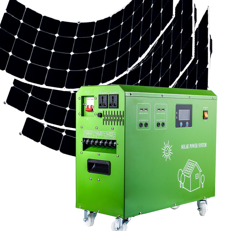 Hệ thống năng lượng mặt trời 3000w Bộ máy phát điện di động cho gia đình
