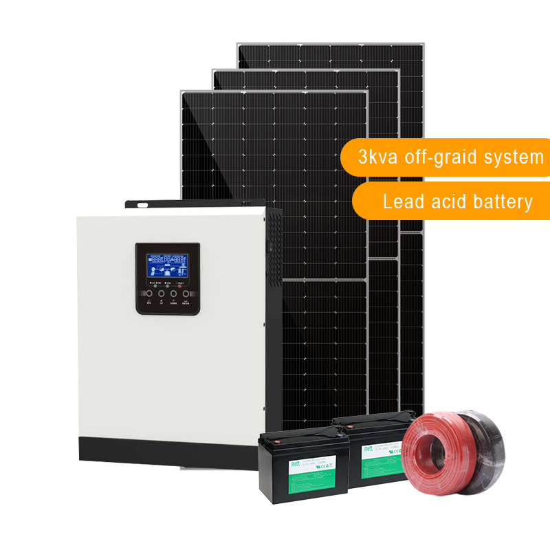 Hệ thống không nối lưới 3KW Bộ dụng cụ năng lượng mặt trời hỗn hợp tự làm bằng năng lượng mặt trời Hệ thống máy phát điện năng lượng mặt trời Năng lượng mặt trời
