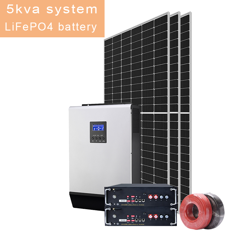 Hệ thống ngoài lưới 5KW 5.5kw Năng lượng mặt trời cho pin Lifepo 4 Năng lượng mặt trời
