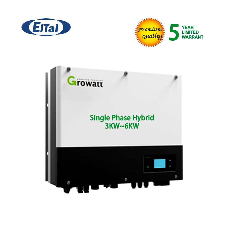 Biến tần lai Growatt Sph 3000-6000 Mppt một pha cho hệ thống bảng điều khiển
