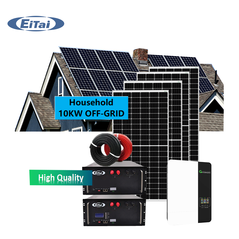 Hệ thống năng lượng mặt trời nối lưới Eitai 5Kw 10Kw 15Kw 20Kw 25Kw 30Kw với bộ lưu trữ tại nhà pin Lithium Ion
