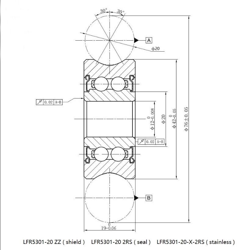 VÒNG BI 2RS LFR5301-20