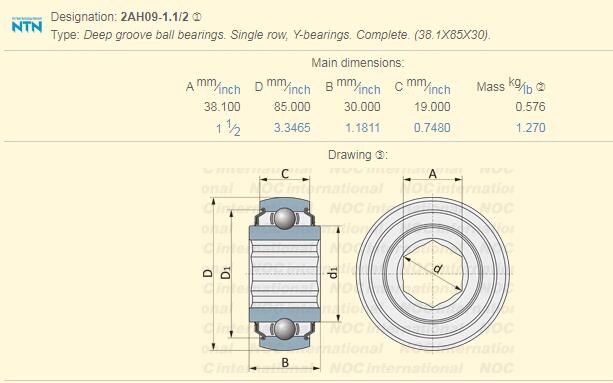 Vòng bi kích thước 209KRRB2