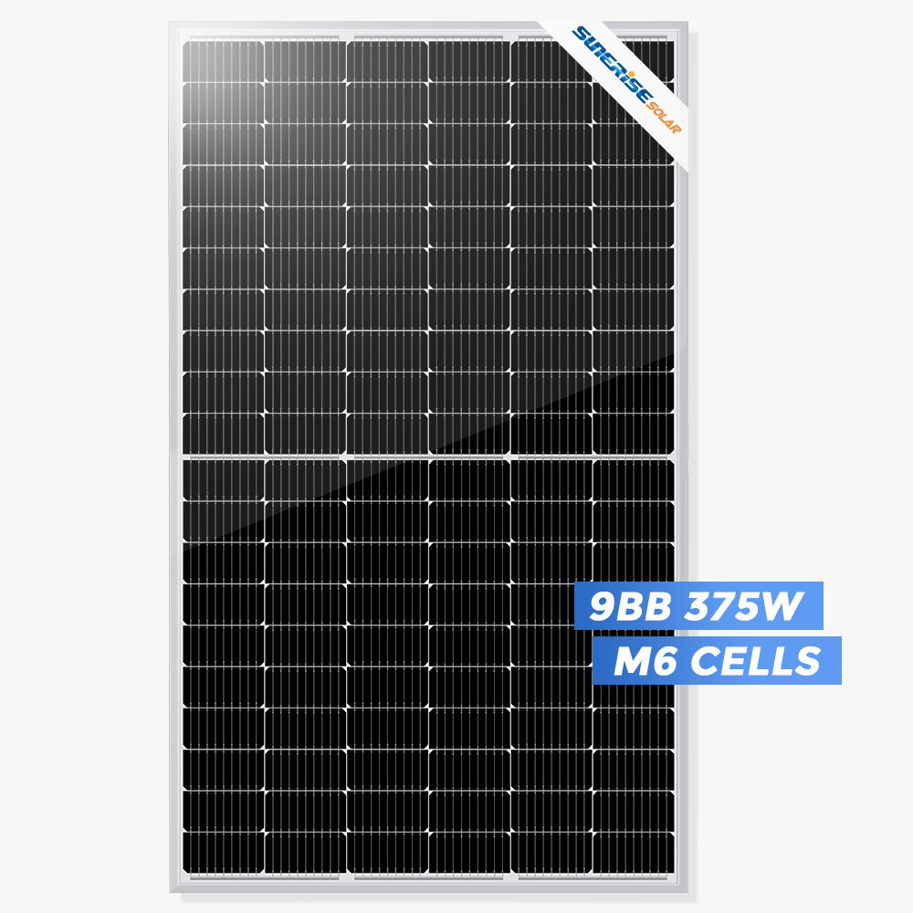 Giá bán bảng điều khiển năng lượng mặt trời hiệu suất cao Half cell Mono 375 Watt
