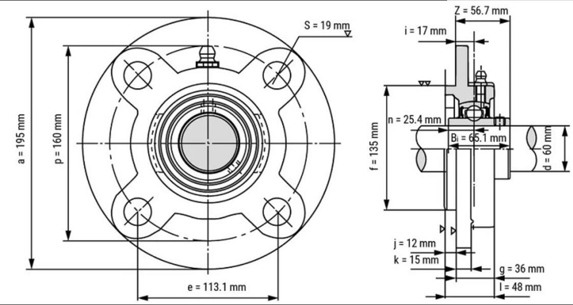 KÍCH THƯỚC vòng bi ucfc205