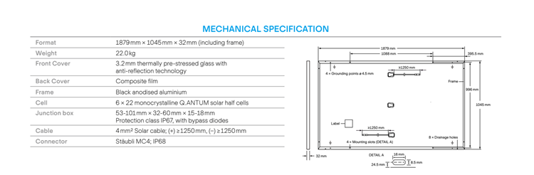 q tế bào bảng điều khiển năng lượng mặt trời 410w