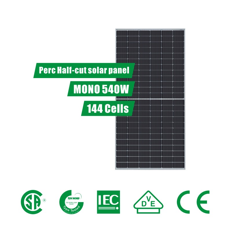 Mô-đun năng lượng mặt trời đơn sắc Perc cắt một nửa công suất 540W (182)

