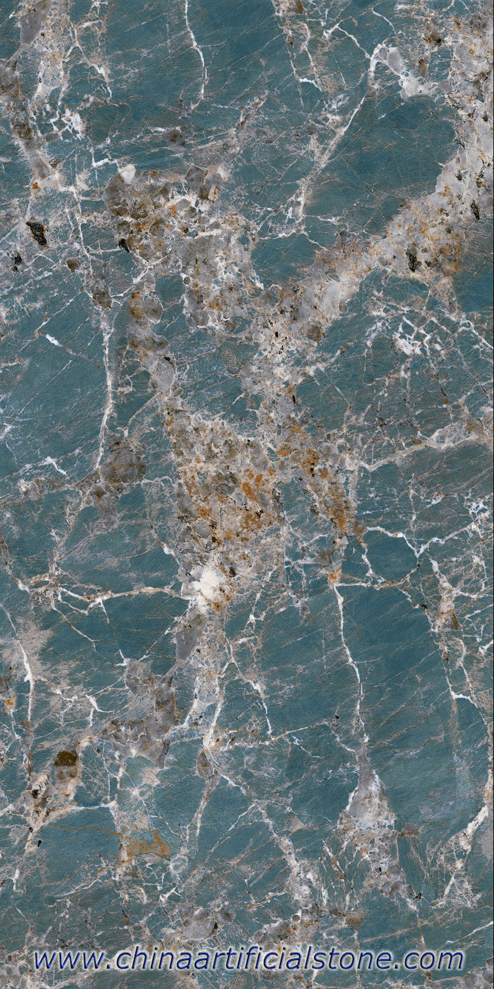 Tấm sứ đá thiêu kết màu xanh lam mỏng Amazonite
