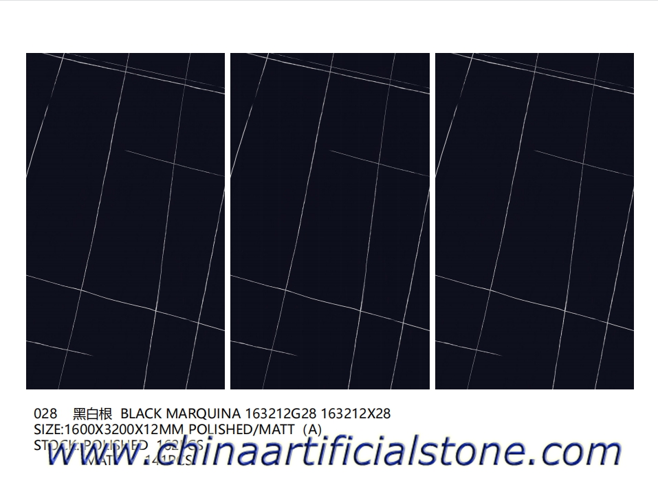 Tấm sứ đen Marquina khổ lớn 1600x3200x12mm
