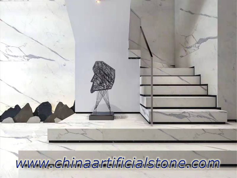 Gạch lát đá cẩm thạch trắng Calacatta cho sàn, tường và stpes