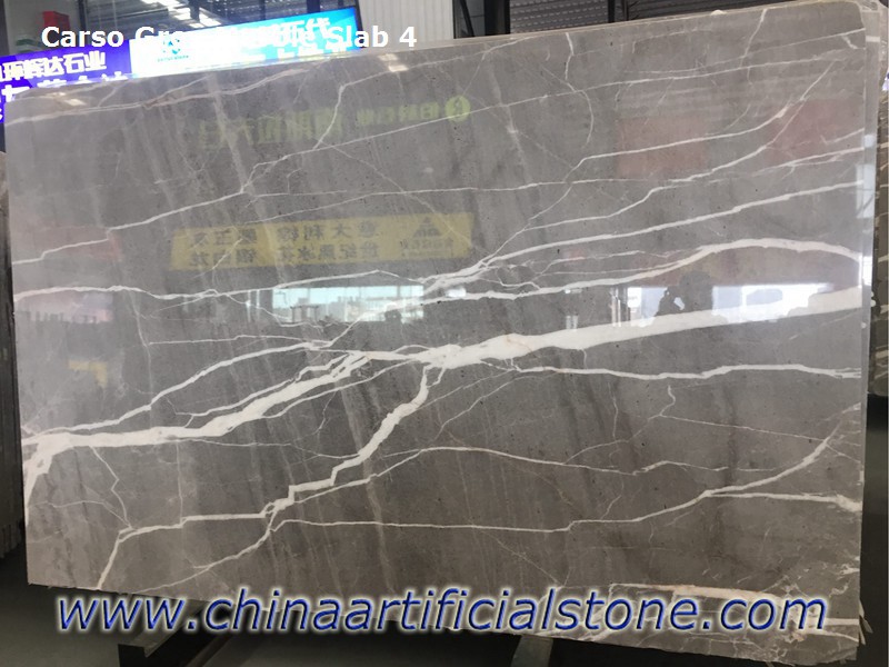 Tấm đá cẩm thạch màu xám Carso của Trung Quốc với các đường vân lớn màu trắng
