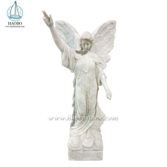 Tác phẩm điêu khắc thiên thần đứng bằng đá cẩm thạch trắng Carrara
