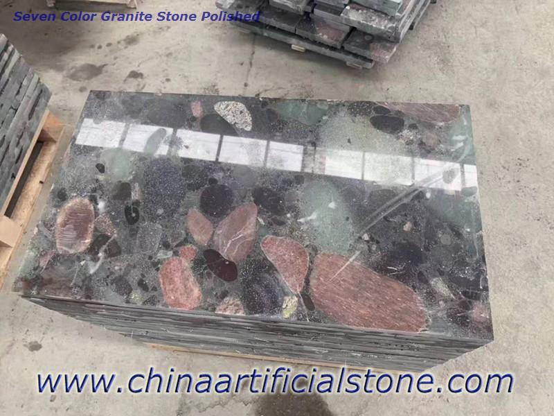 Bảy màu gạch đá Granite xanh lục tự nhiên
