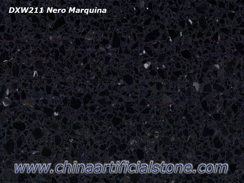 Nero Marquina Black Terrazzo Tiles and Slabs DXW211
