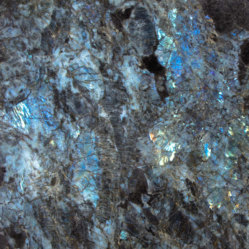 Madagascar Labradorite Màu xanh lam Lemurian Tấm đá Granite được đánh bóng
