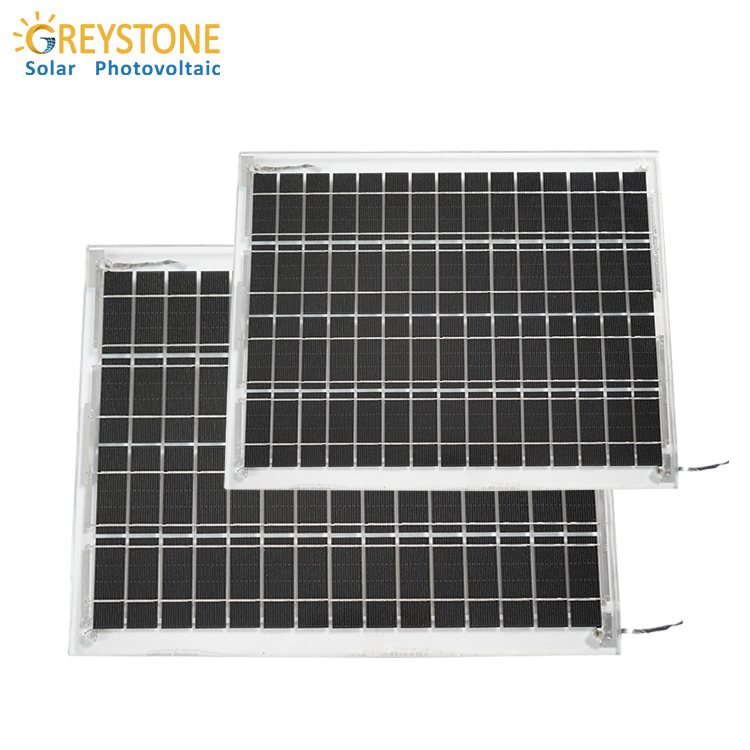 Bảng năng lượng mặt trời bằng kính kép Greystone 10W cho Phòng có ánh sáng mặt trời
