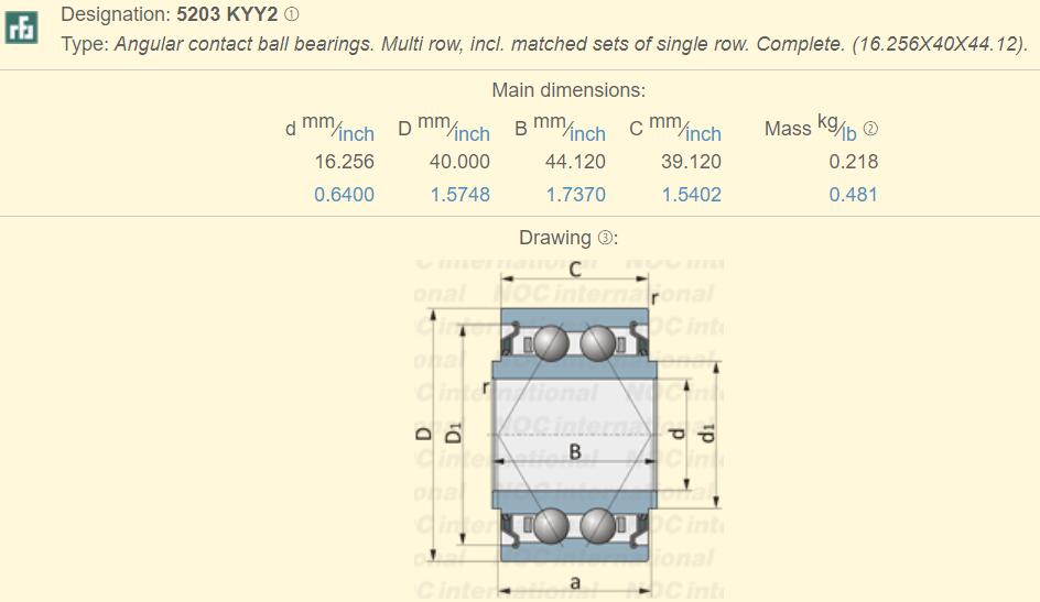 Vòng bi 5203KYY2