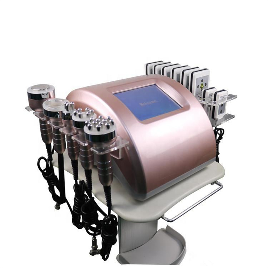 Di động 6 trong 1 40K Cavitation Lipo Laser siêu âm 12 cực chân không RF Máy nâng cơ đa cực Máy giảm béo cơ thể đa cực